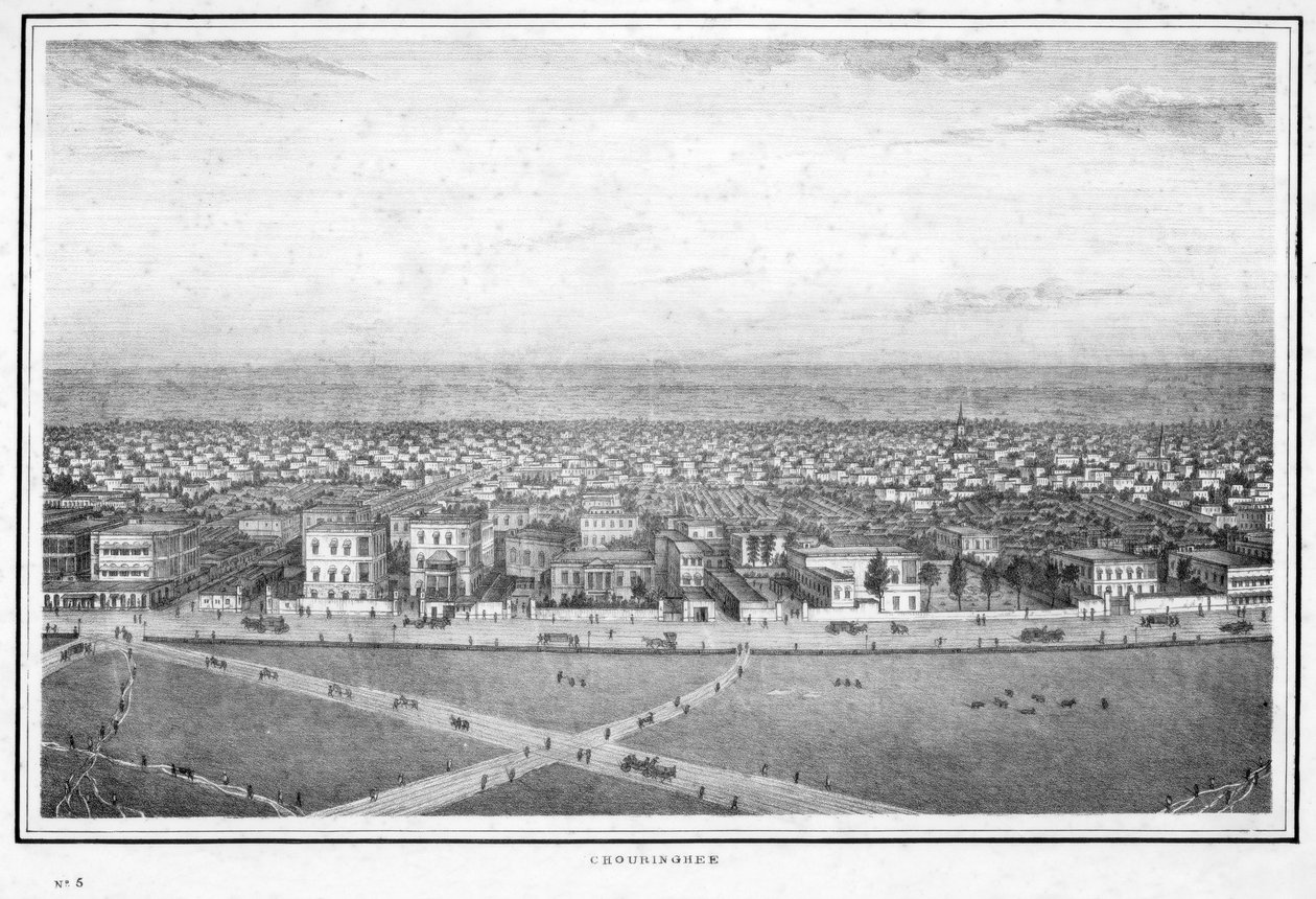 Chowringhee, Calcutta, India, c1840s da Frederick Fiebig