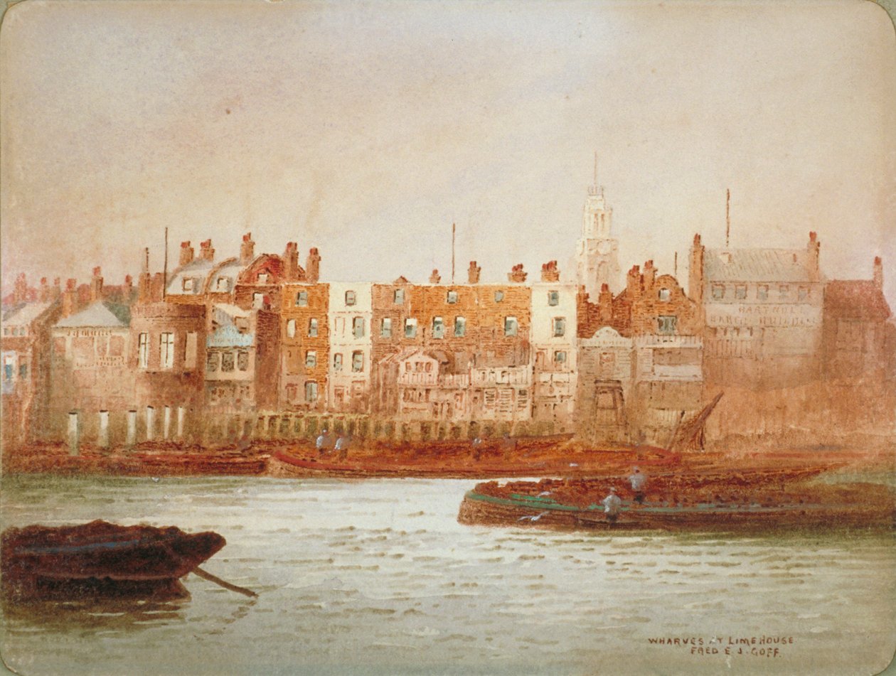 Banchine a Limehouse, Londra, c1850 da Frederick J Goff