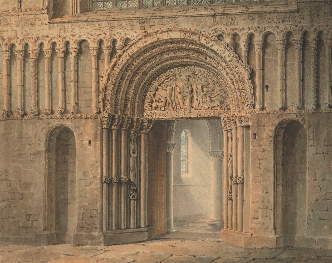 La Porta Ovest, Cattedrale di Rochester, Kent da Frederick Mackenzie