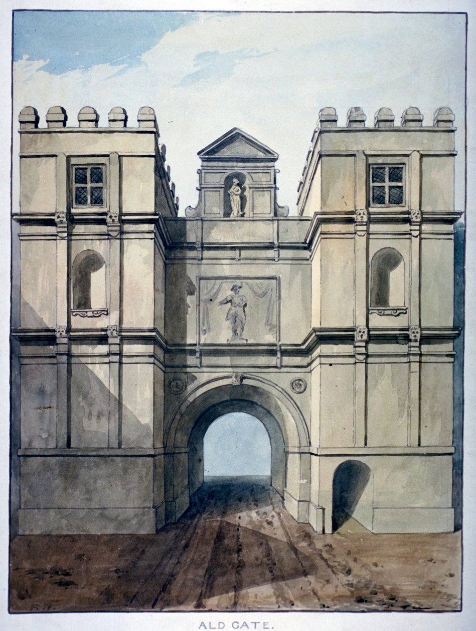 Aldgate, Londra, c1820 da Frederick Nash