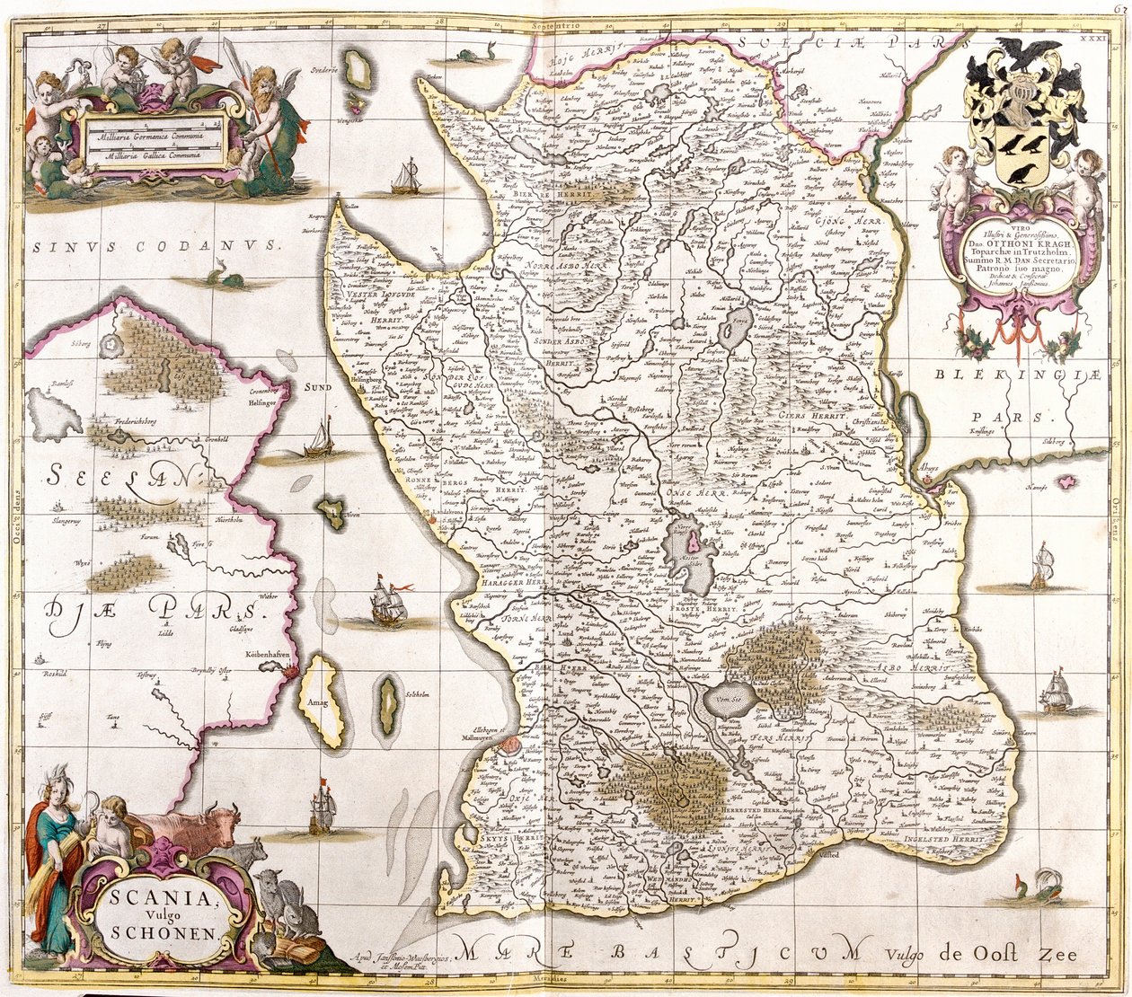 Mappa della Scania (Svezia) da Frederick de Wit
