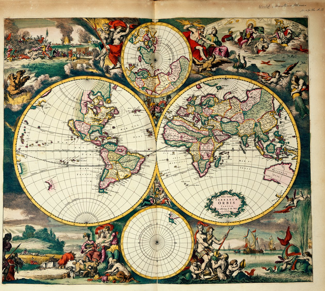 Mappa del mondo da Frederick de Wit