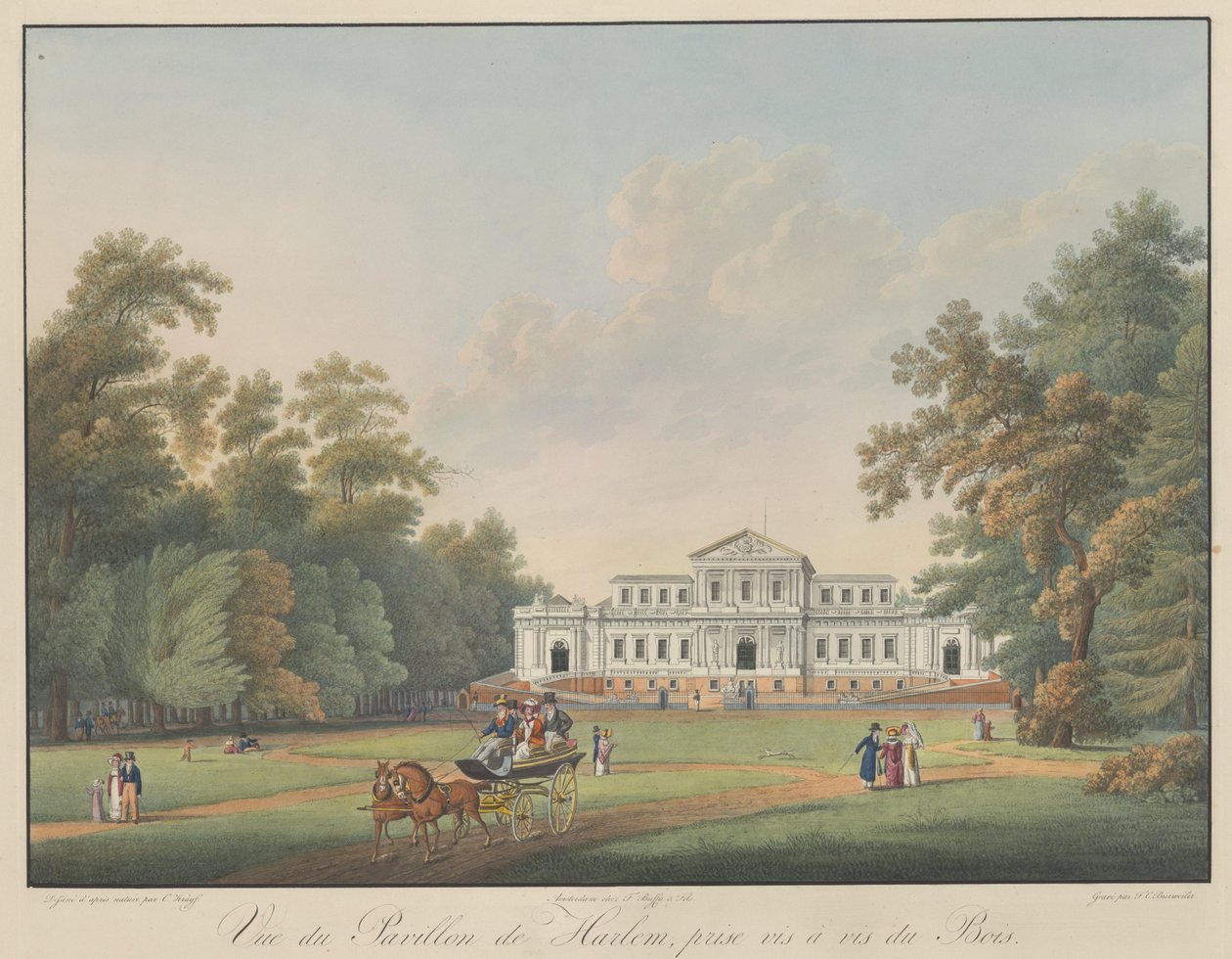 Veduta del Padiglione di Harlem, presa di fronte al Bosco da Frederik Christiaan Bierweiler