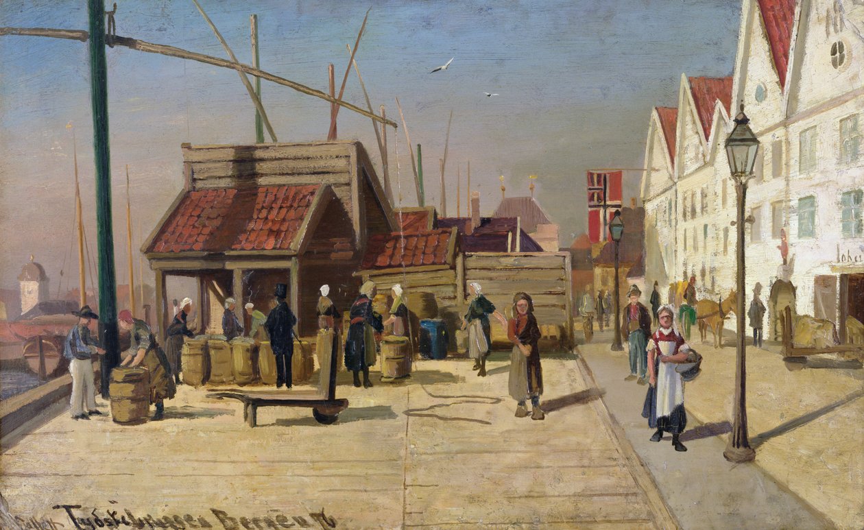 Il molo tedesco, Bergen da Frederik Collett