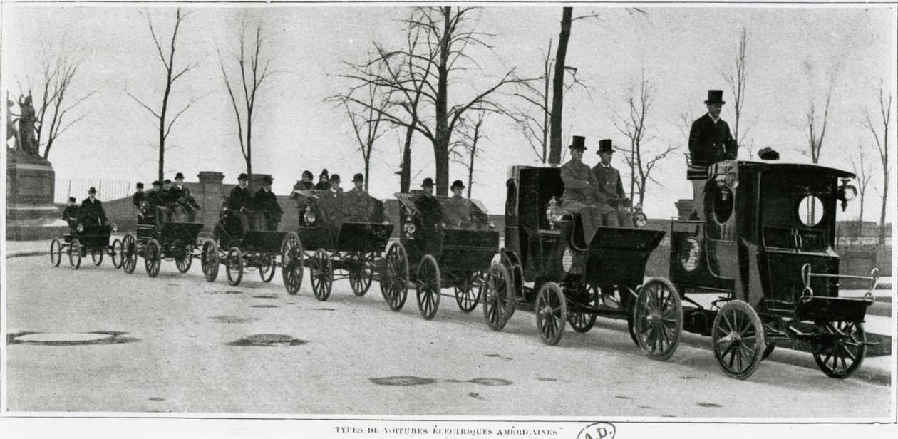 Auto elettriche americane a Parigi, c.1900 da French Photographer