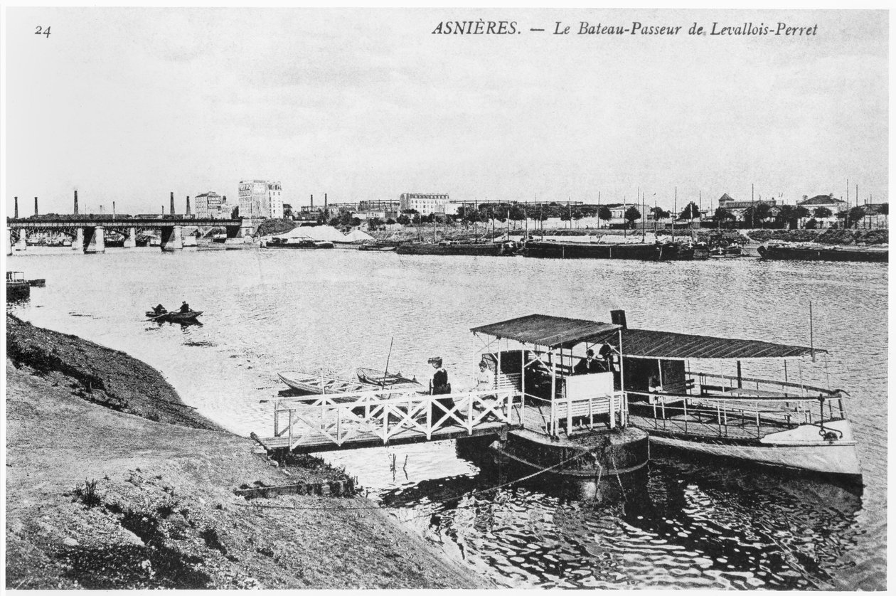 Asnieres, il traghetto a Levallois-Perret, c.1900 da French Photographer