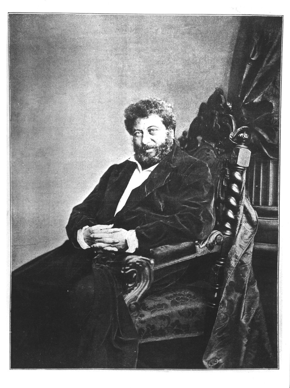 Ritratto di Alexandre Dumas padre (1802-70) seduto, 1855 da Les Annales, 4 settembre 1904 da French Photographer