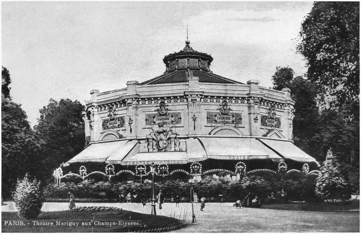 Cartolina raffigurante il Teatro Marigny, Champs-Elysees, Parigi, prima del 1914 da French Photographer