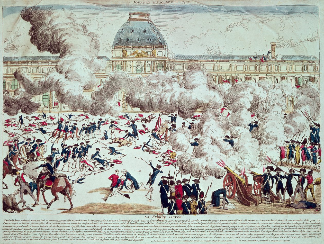 Attacco alle Tuileries, 10 agosto 1792 da French School