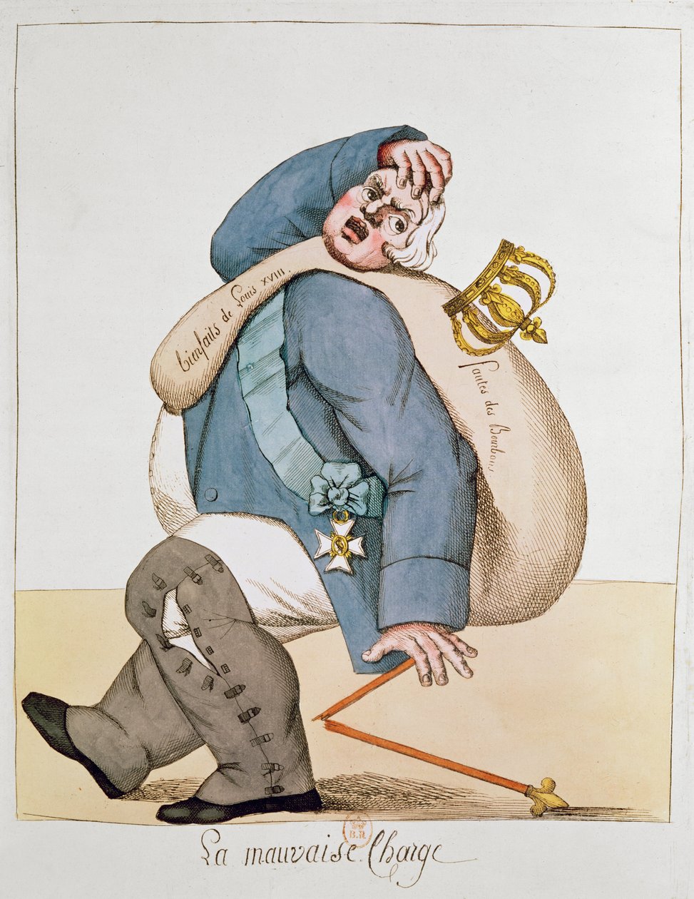 Caricatura di Luigi XVIII (1755-1824) 1815 da French School