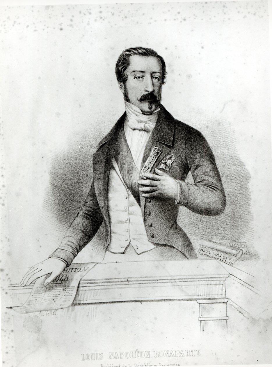 Carlo Luigi Napoleone Bonaparte giura sulla Costituzione del 1848 da French School