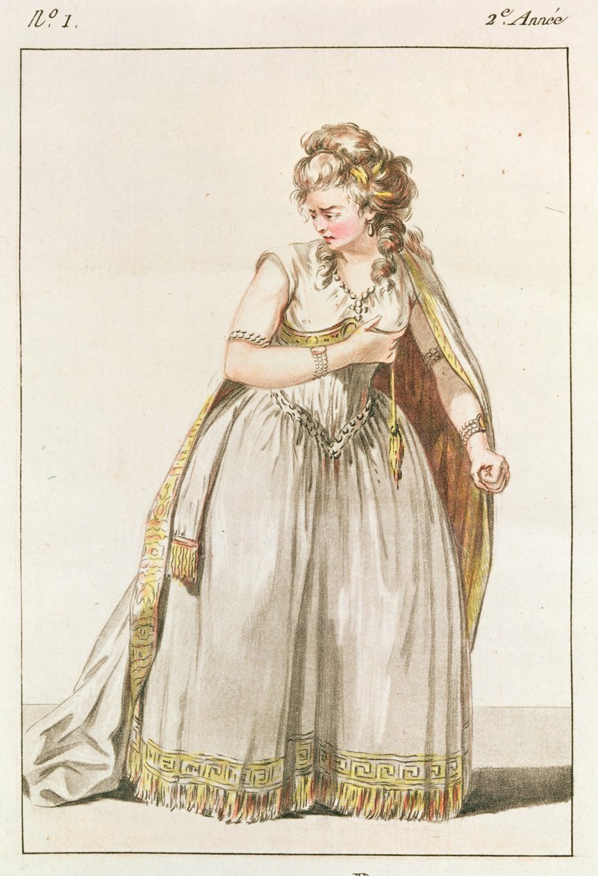 Costume di Madame Vestris nel ruolo di Pauline in Polyeucte, Atto IV, 1786 da French School