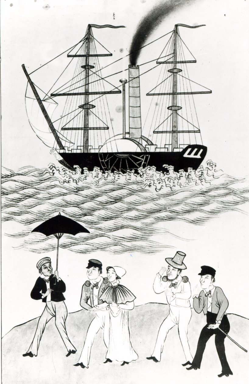 Nave a vapore inglese a Canton, 1840 da French School