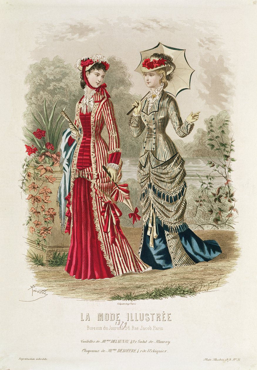 Tavola di moda che mostra cappelli e vestiti, illustrazione da 