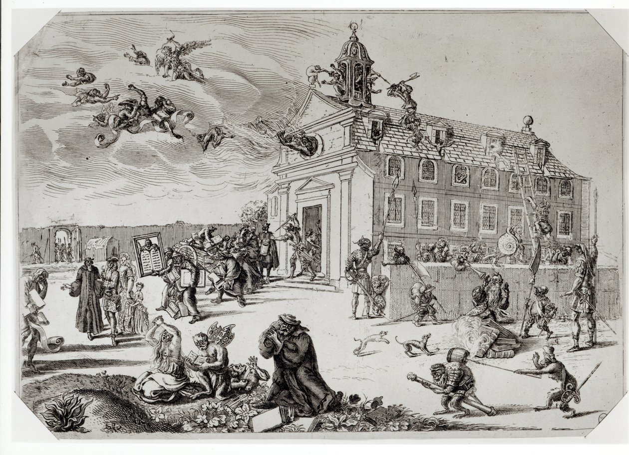 Incendio al Tempio di Charenton, c.1685 da French School