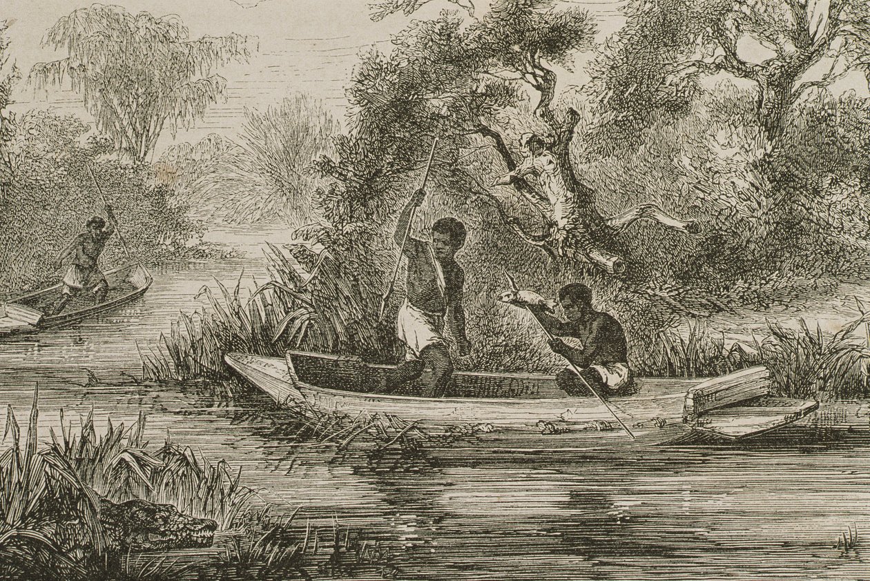 Pescatori sul fiume Senegal, 1860s da French School