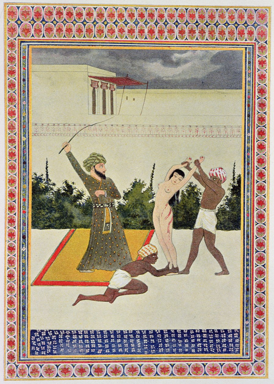 Flagellazione, illustrazione da Le Mille e una Notte, 1895 (incisione a colori) da French School