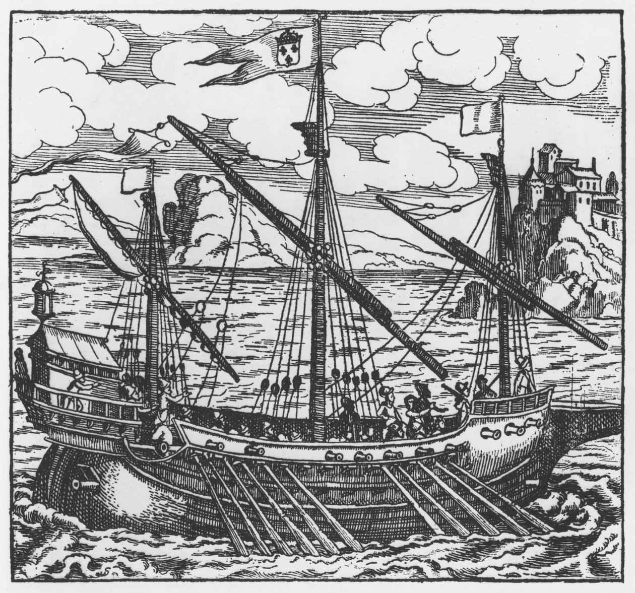 Galeone francese operante nei porti del Levante dai tempi di Luigi XI (1423-83) da French School