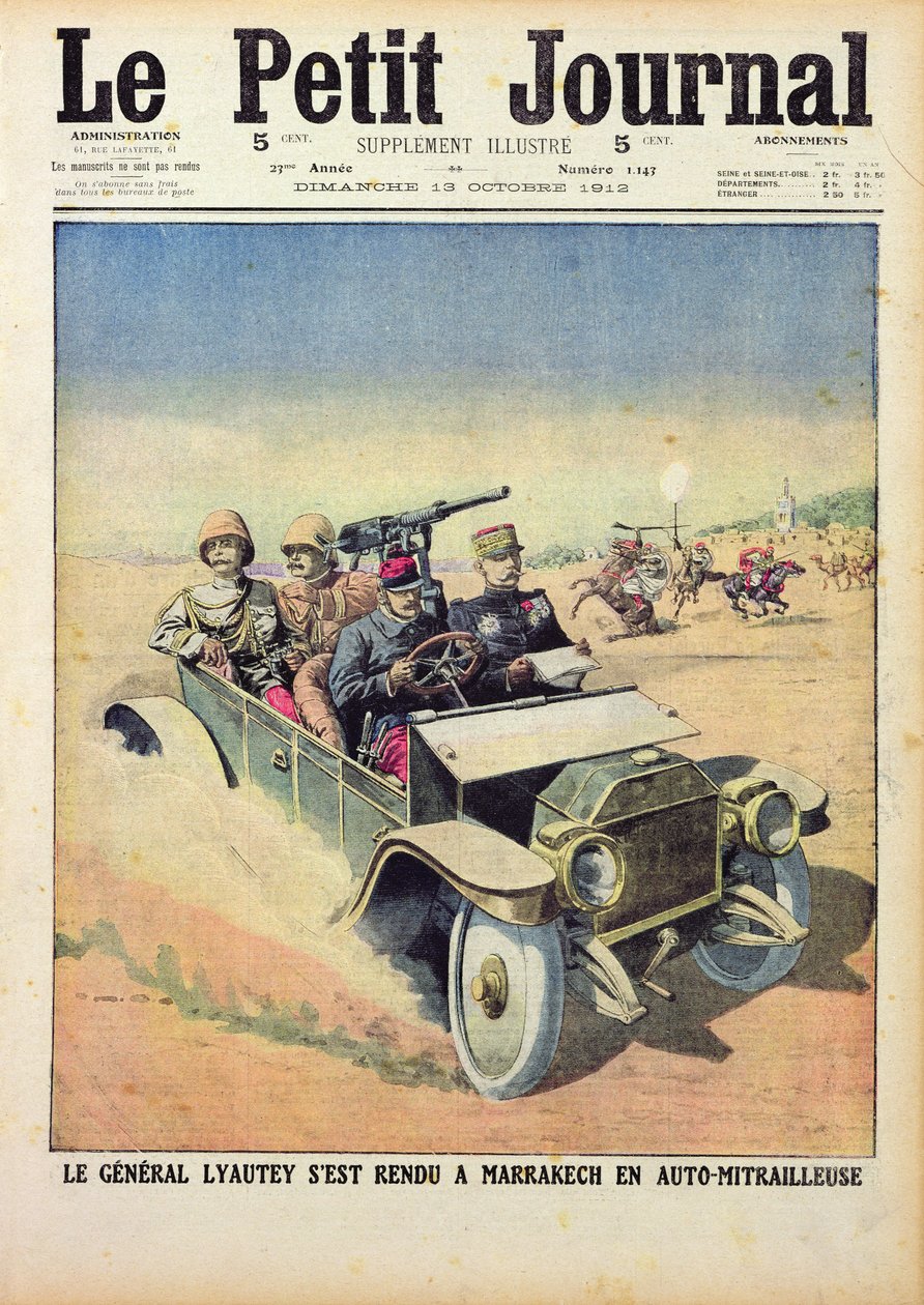 Generale Lyautey (1854-1934) in viaggio verso Marrakech in un