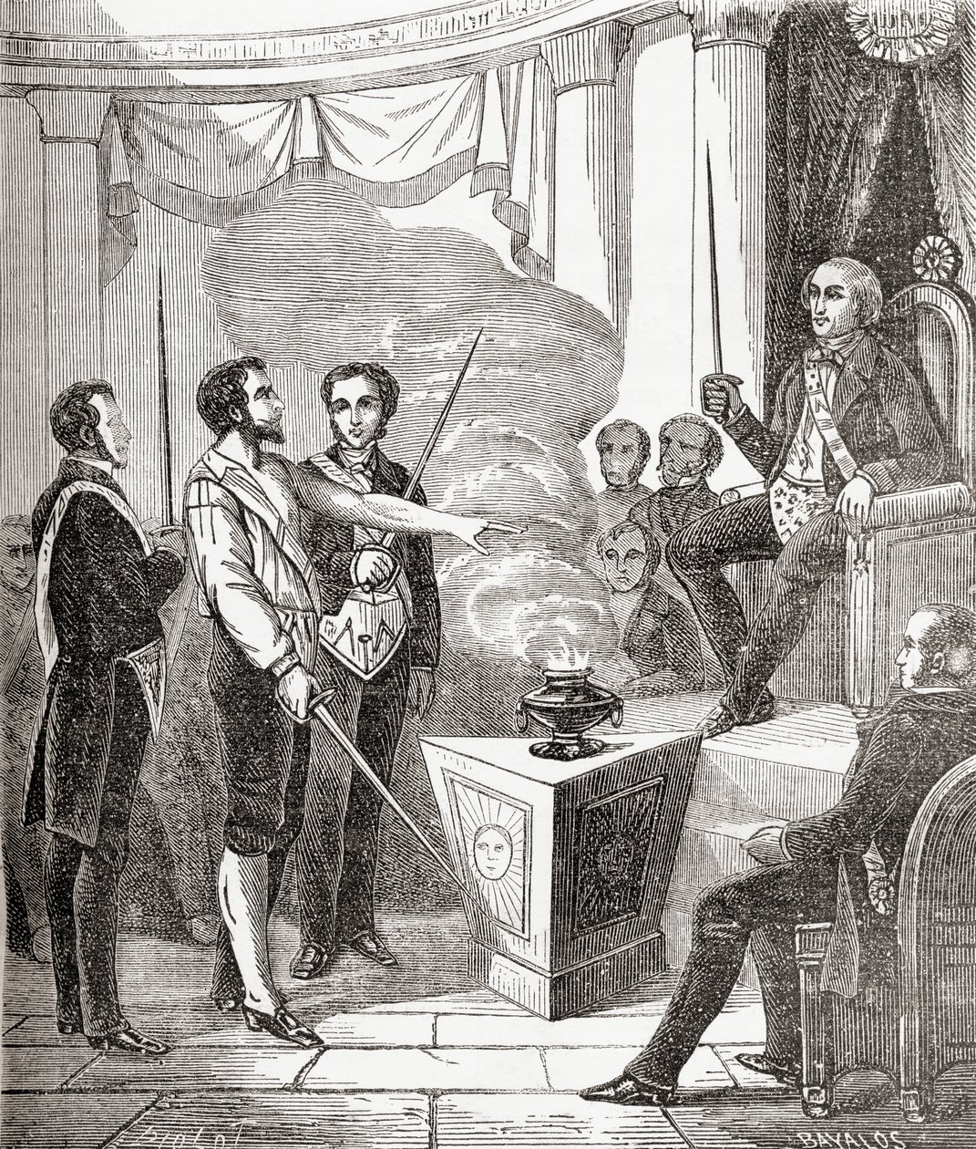 Iniziazione di un massone francese nella fratellanza, da 