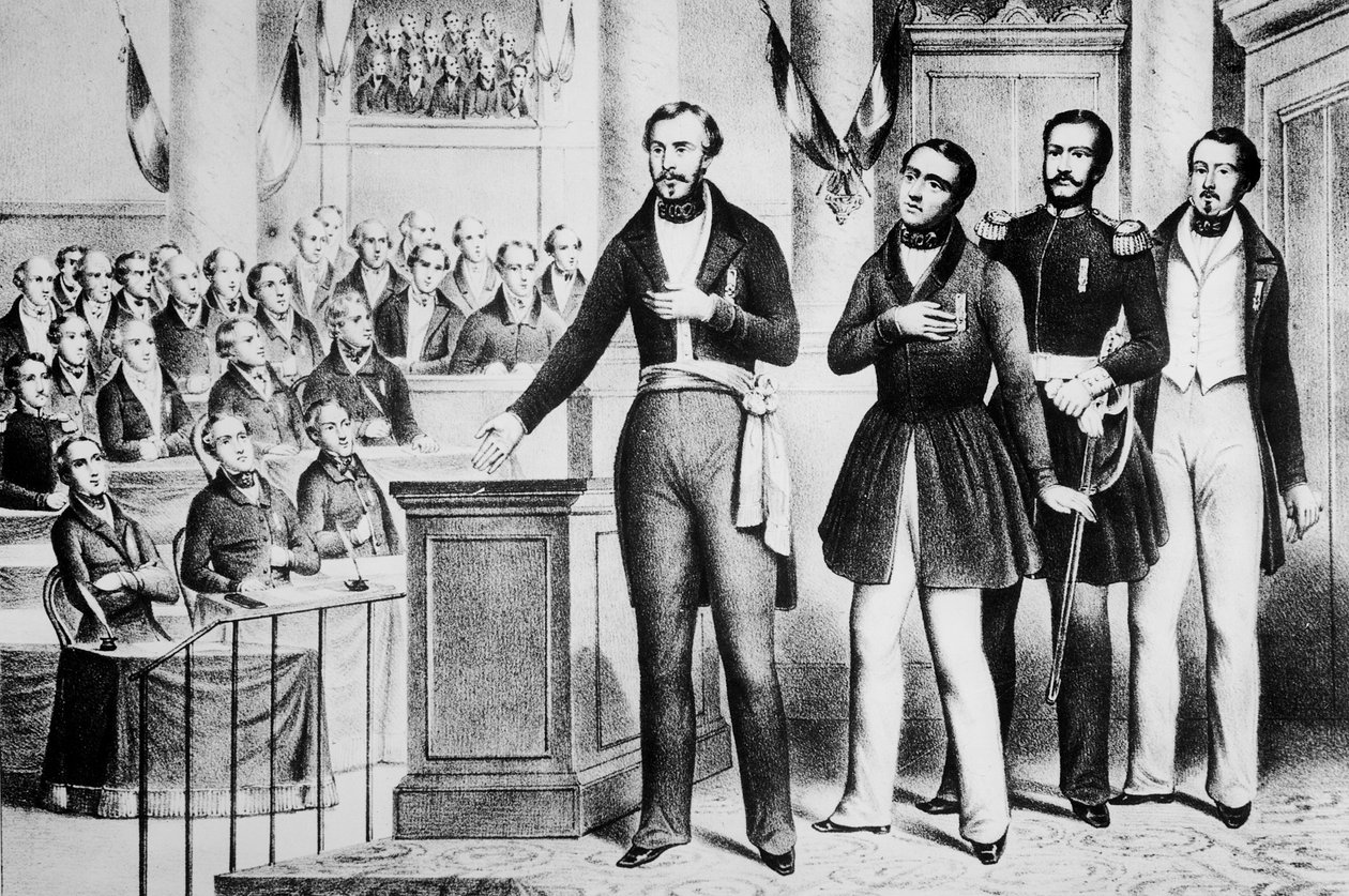 Luigi Napoleone Bonaparte III (1808-73) che giura fedeltà e devozione alla Repubblica Francese da French School