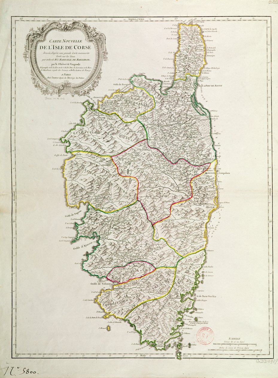Mappa della Corsica da French School