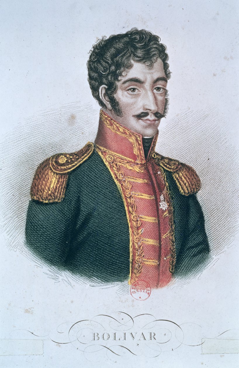 Ritratto di Simon Bolivar (1783-1830) da French School