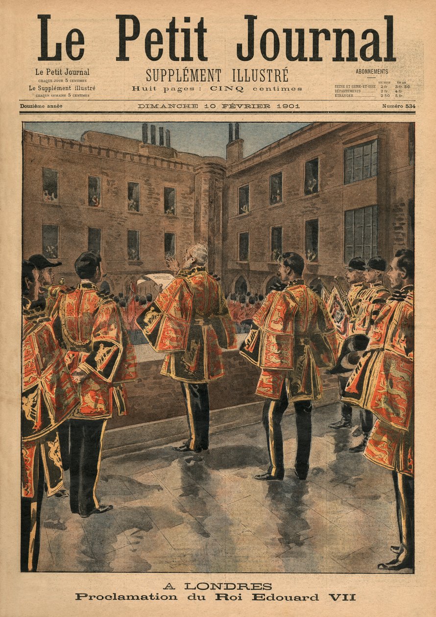 Proclamazione del re Edoardo VII, Londra, illustrazione di copertina da 