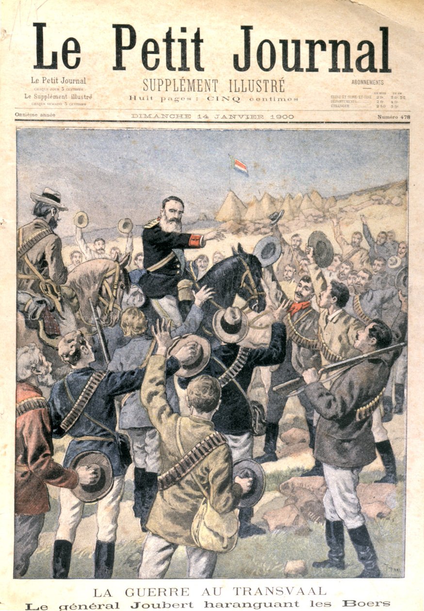 La Guerra nel Transvaal: Il Generale Joubert (1831-1900) incoraggia i Boeri, da 