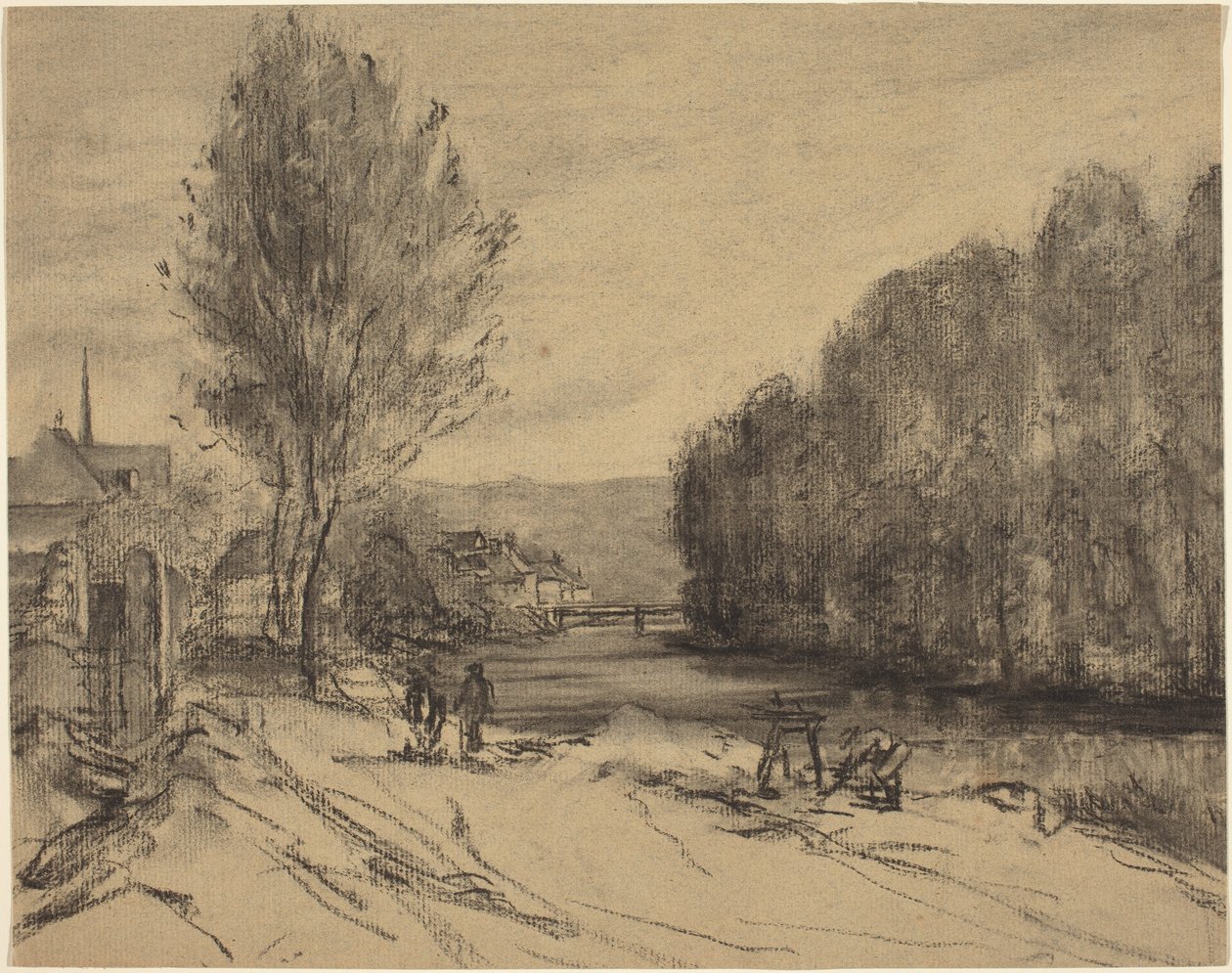 Un Paesaggio con un Fiume da French 19th Century