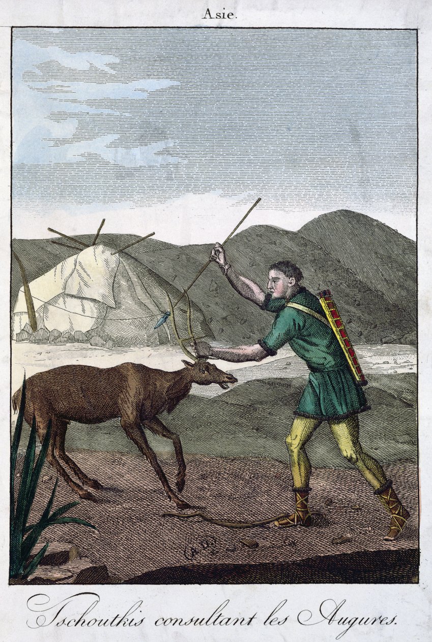 Uno sciamano Chukchi che consulta l