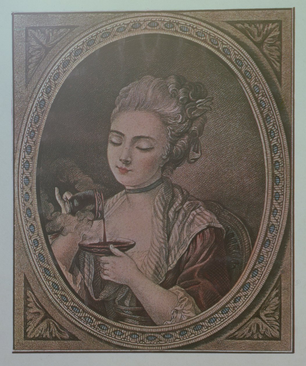 Una signora che beve cioccolata da French School