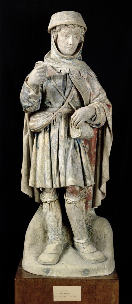 Un contadino, c.1500 (pietra policroma) da French School