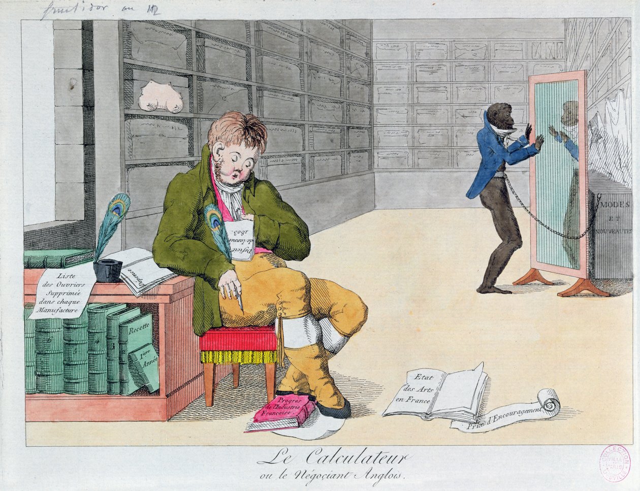 Cartone animato anti-inglese, c.1803 da French School