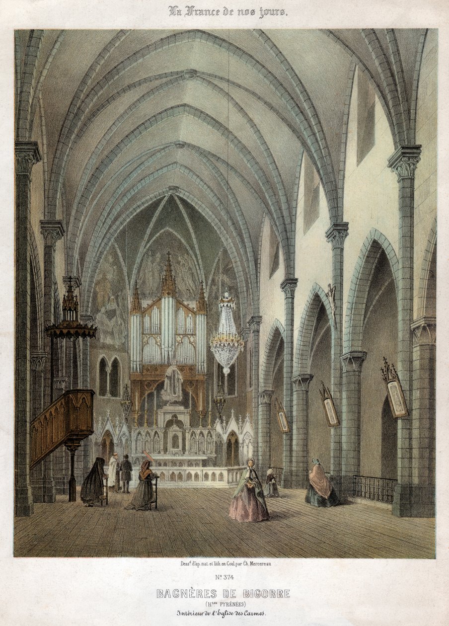 Bagneres di Bigorre (incisione, ca. 1870) da French School