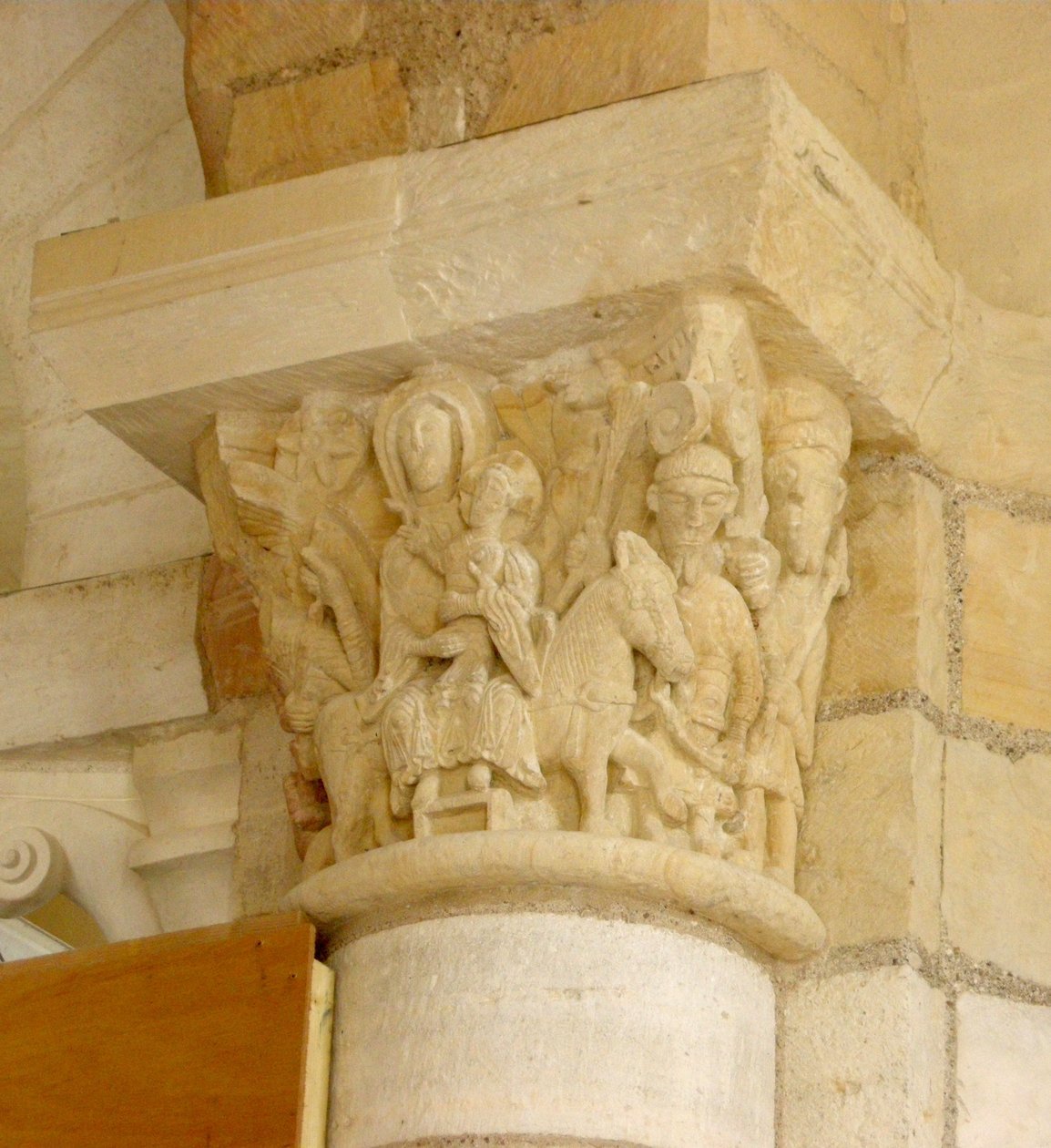 Capitello raffigurante la fuga in Egitto da French School
