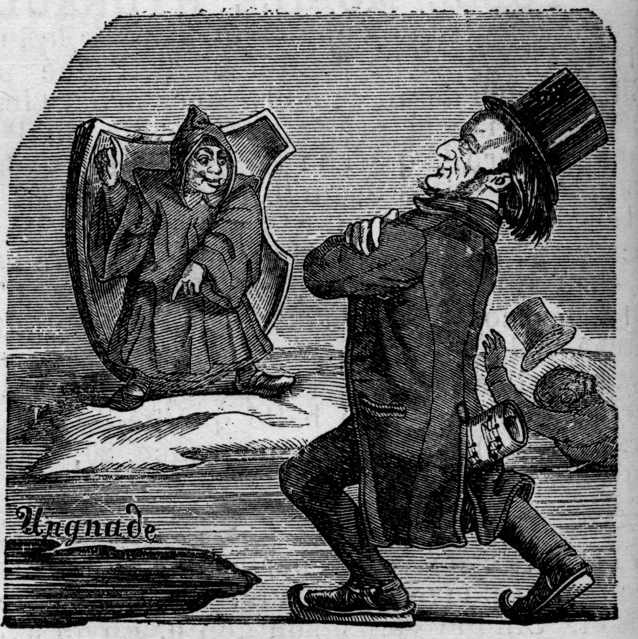 Caricatura del compositore tedesco Richard Wagner (1813-1883) da French School