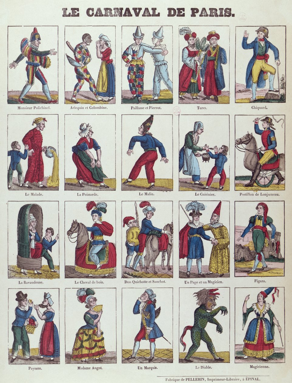 Personaggi del Carnevale di Parigi, c.1840 da French School