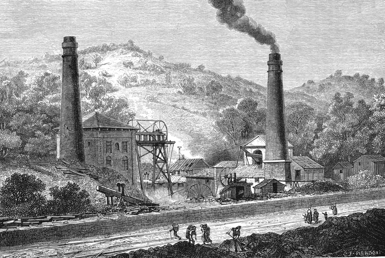 Carbone in Galles a Glyn pit, Inghilterra da French School