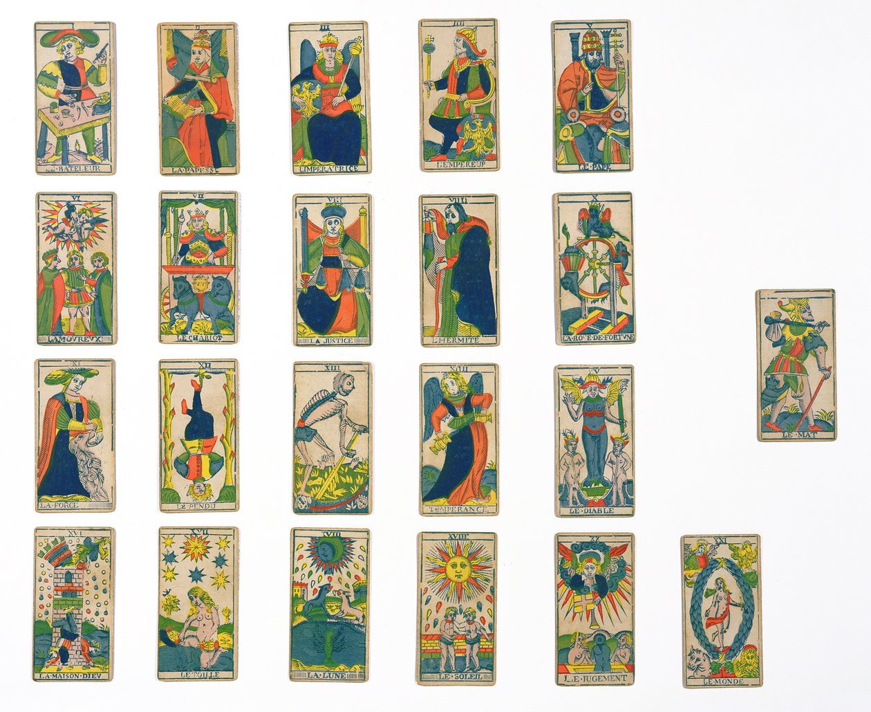 Collezione di carte dei tarocchi da French School