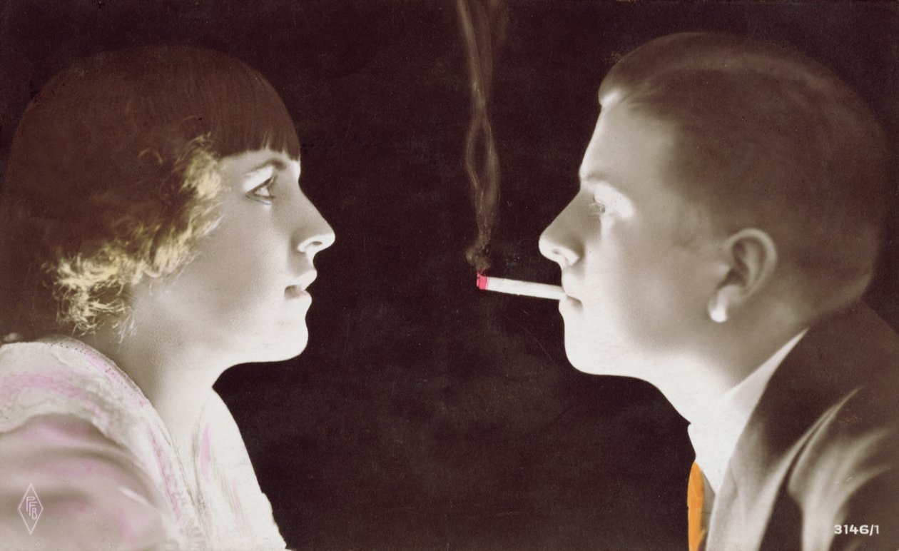 Coppia con una sigaretta, 1917 da French School