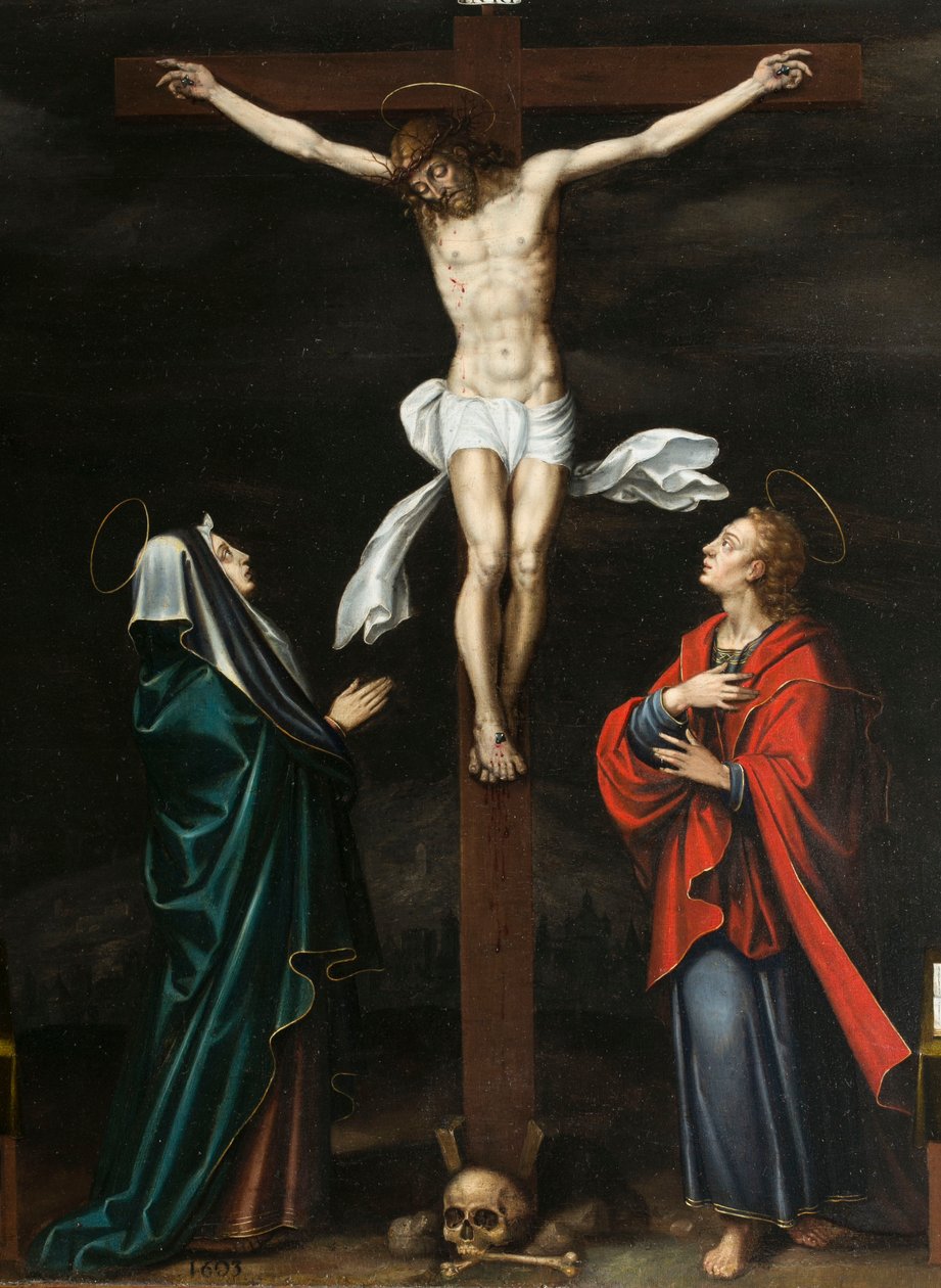 Crocifissione. Trittico di Aubery da French School