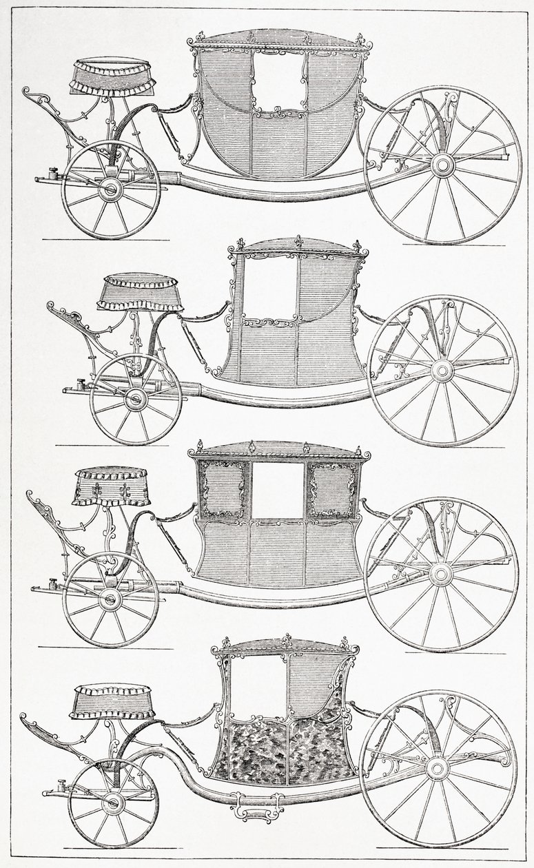 Carrozze alla moda del XVIII secolo, 1875 da French School