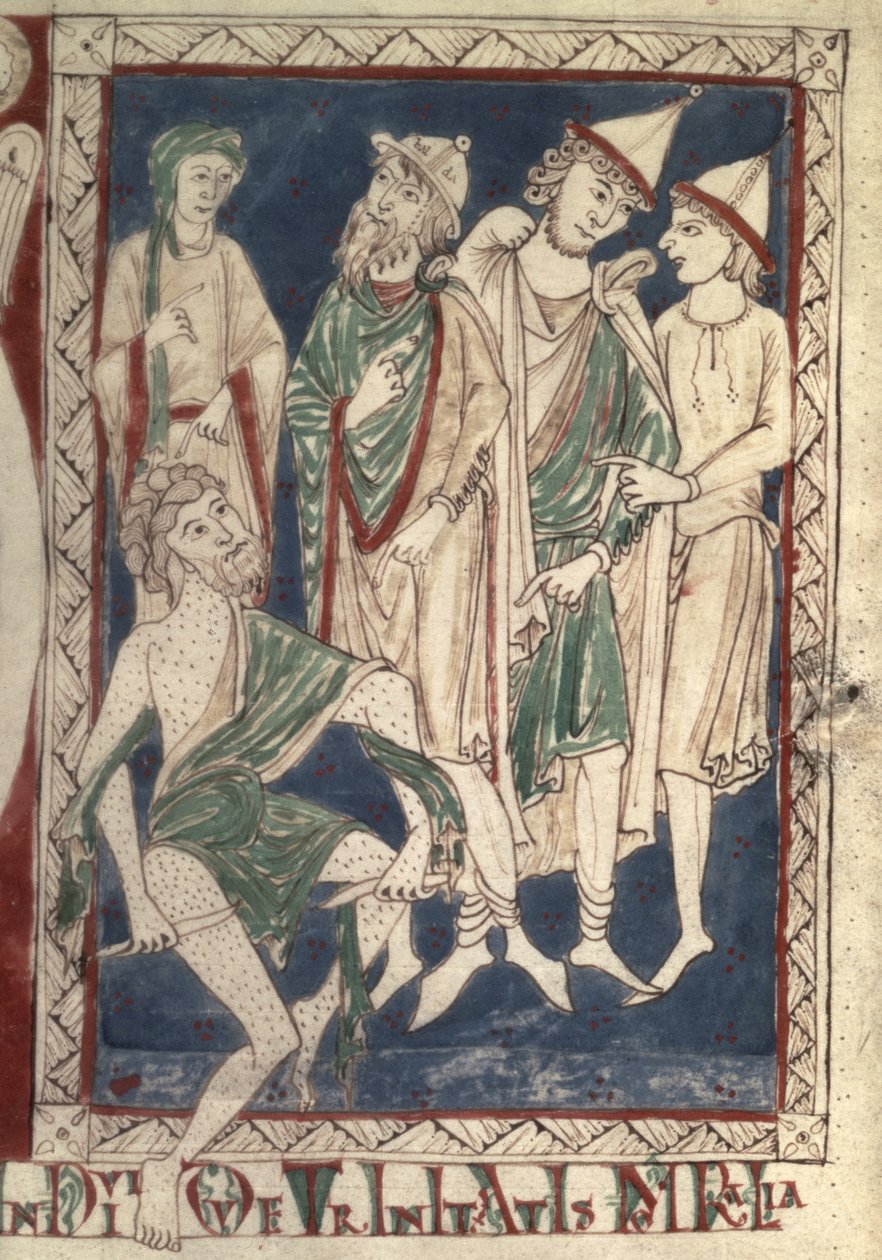 Fr.15307 f.1v Giobbe che si gratta le piaghe da French School