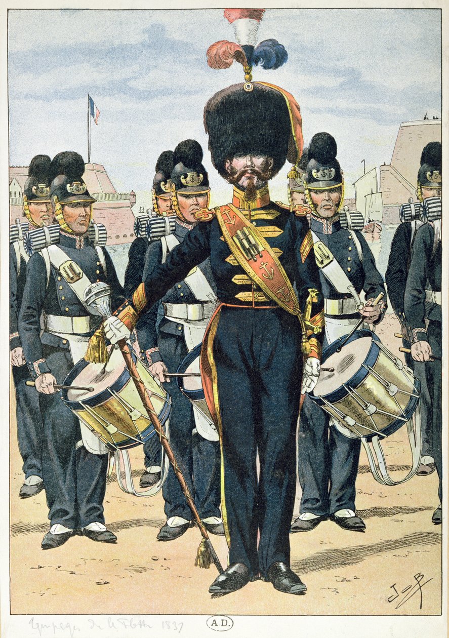 Banda navale francese nel 1837, c.1900 da French School