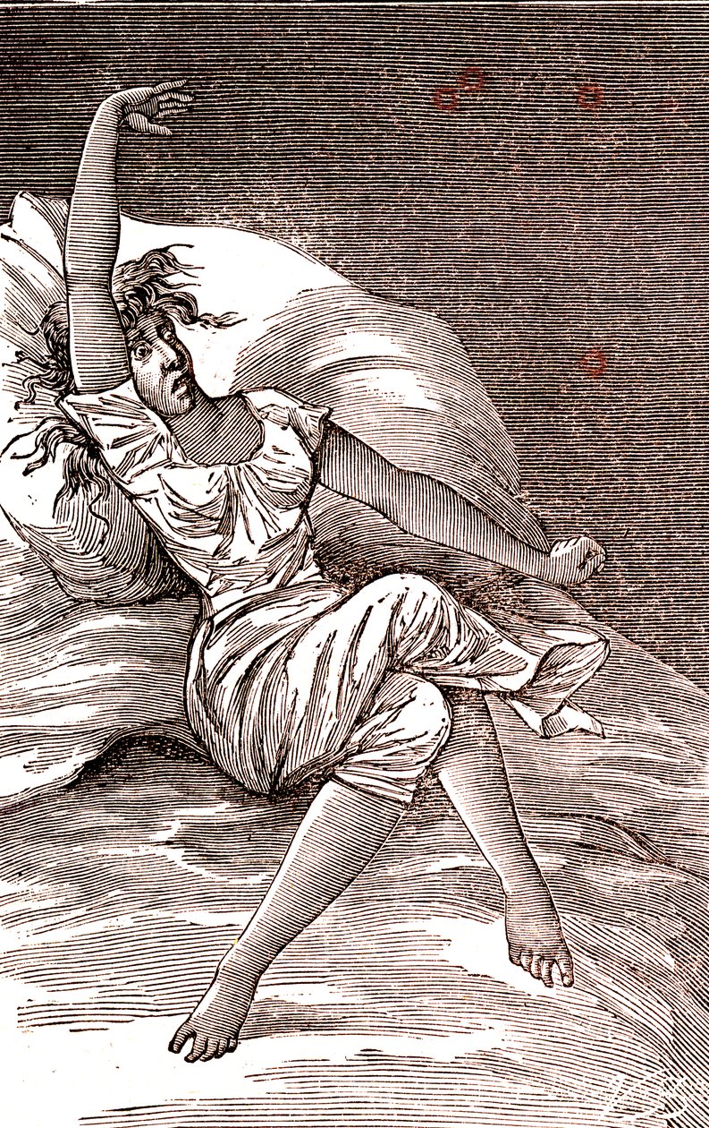 Mal di testa, melanconia e isteria, ansia. 1887 da French School