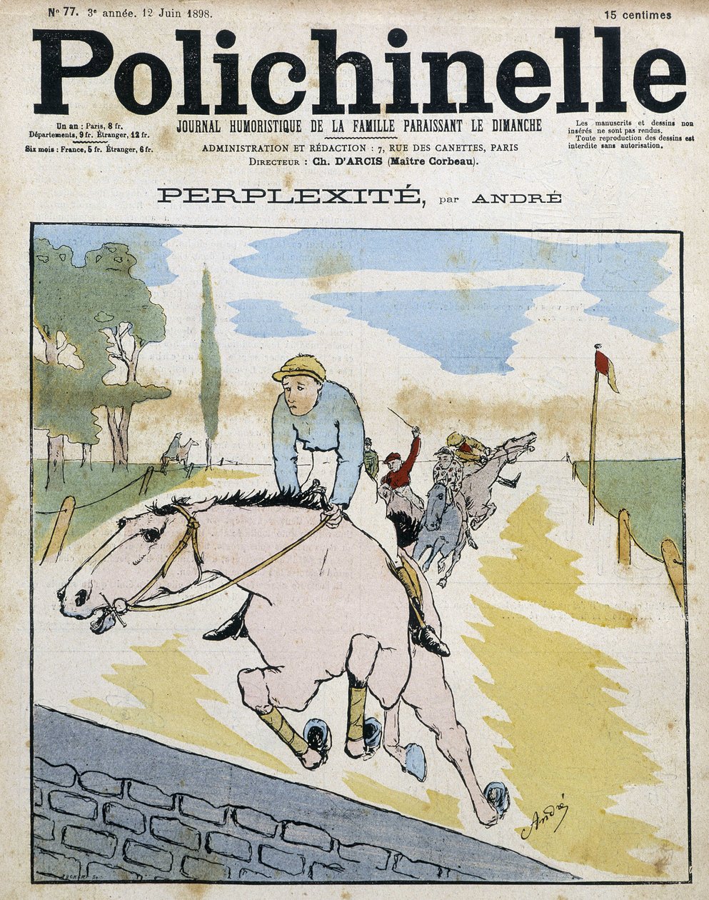 Corsa di cavalli - in "Polichinelle" da French School