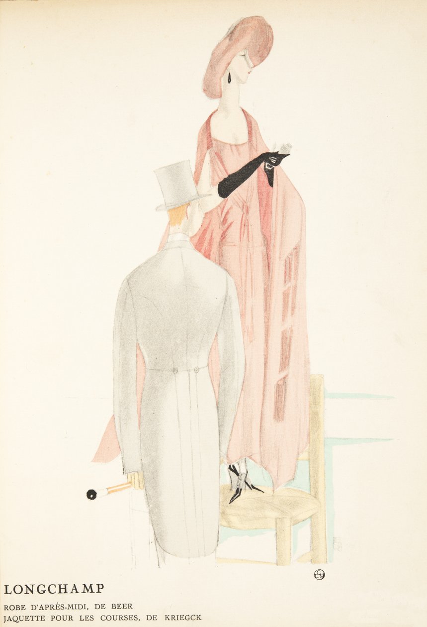 Longchamp, da una collezione di figurini di moda da French School