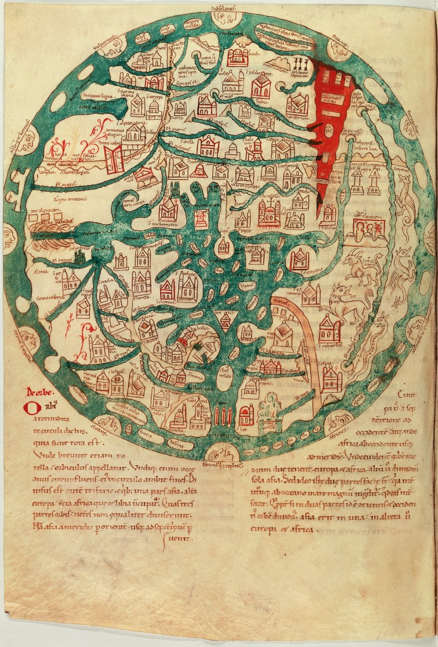 Mappamundi, dopo Isidoro di Siviglia, c.1130-1135 da French School