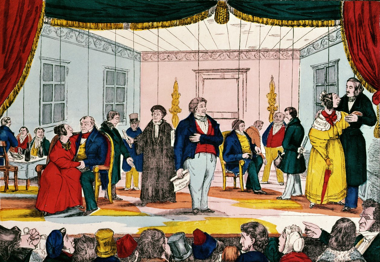 Marionette, caricatura della borghesia, 1839 da French School